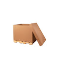 Single wall Gaylord corrugated container on pallet, large bulk cardboard box assembled and empty in clean studio product view